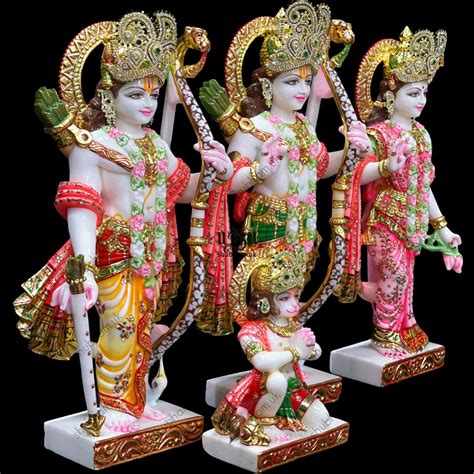 Masterpiece Pure White Marble Ram Darbar Statues Murti in the UK for ...