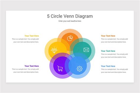 5 Circle Venn Diagram PowerPoint Template | Nulivo Market