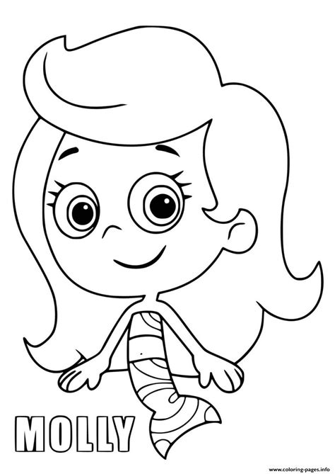 Molly Cute Bubble Guppies Coloring page Printable