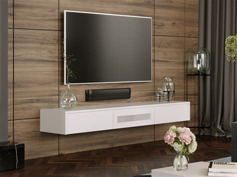 White Expressia Wall Mounted TV Cabinet