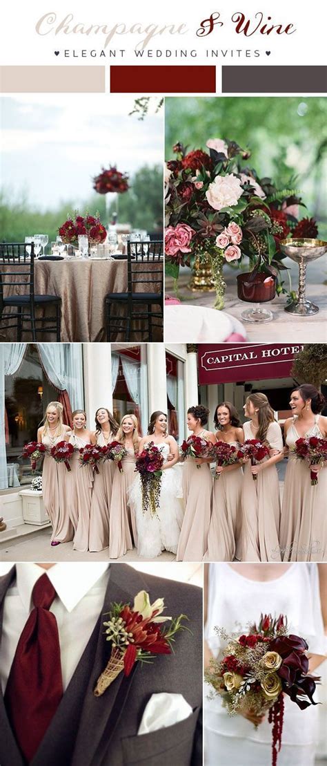 wine red and dark grey wedding color combo ideas for 2018 #WeddingIdeasTheme | Fall wedding ...