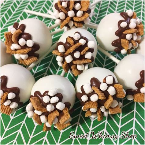 12 S'mores Cake Pops with mini marshmallows by SweetWhimsyShop | Smores cake, Fall cake pops ...