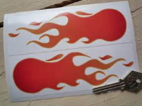 Plain Hot Rod Custom Flames Stickers. 5.75" Pair.