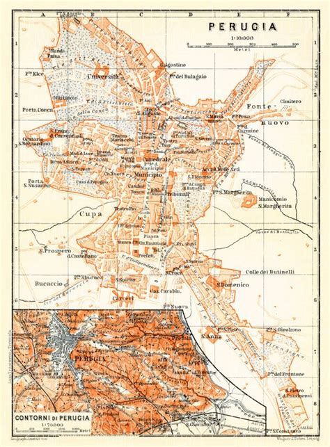 Old map of Perugia and vicinity of Perugia in 1898. Buy vintage map ...