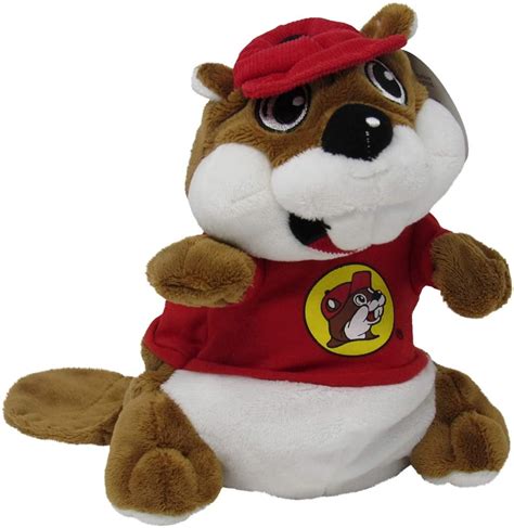 Buc-ees Gas Station Beaver Plush Stuffed Animal Round Red Shirt Hat 7 ...