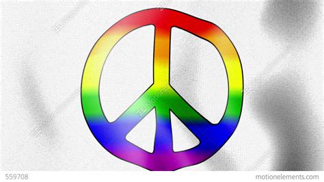 Waving Flag Rainbow Peace Sign Stock Animation | 559708