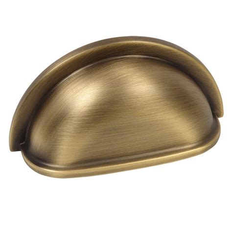 Cosmas 4310BAB Brushed Antique Brass Cabinet Hardware Bin Cup Drawer Handle Pull - 3" Inch (76mm ...