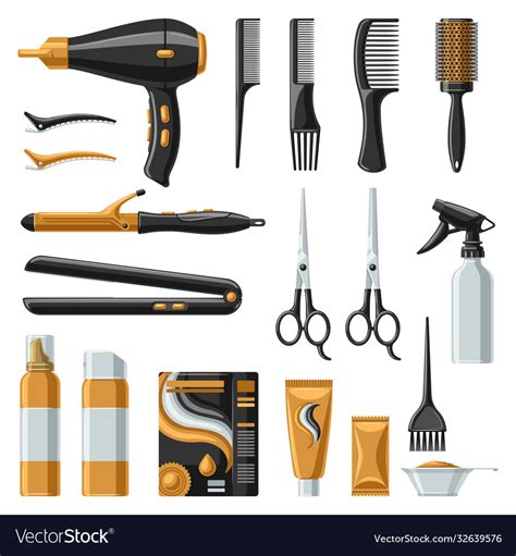 Barbershop set professional hairdressing tools Vector Image