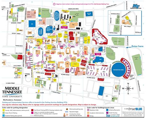 Campus Map | Middle Tennessee State University Visitors Guide