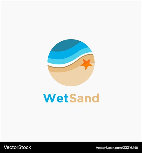 Circle sand and beach logo icon template Vector Image