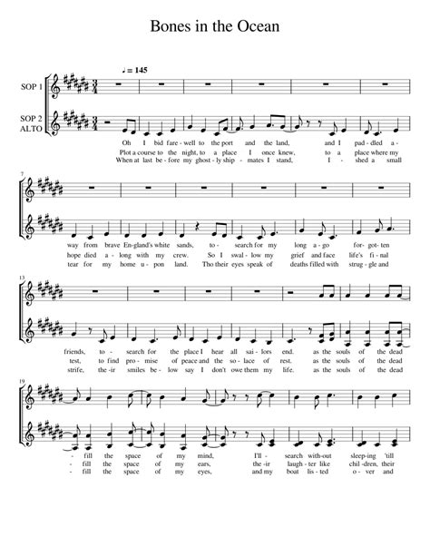 Bones in the Ocean Sheet music for Soprano, Alto (A Capella) | Musescore.com