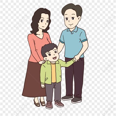 Family Portrait, Boy Clipart, Cartoon Family, Family With A Child PNG Hd Transparent Image And ...