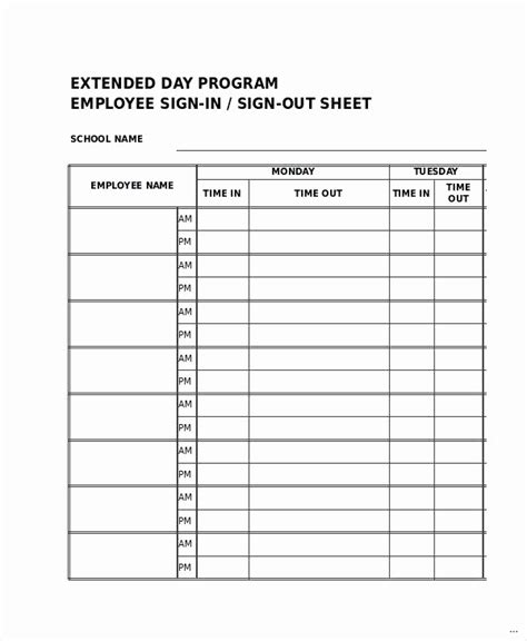 Inventory Sign Out Sheet Excel Elegant 13 Sign Out Sheet Templates ...