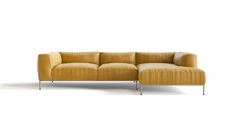 Yellow leather sofa | FlyingArchitecture