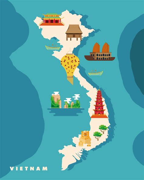 vietnam icons in map 3822096 Vector Art at Vecteezy