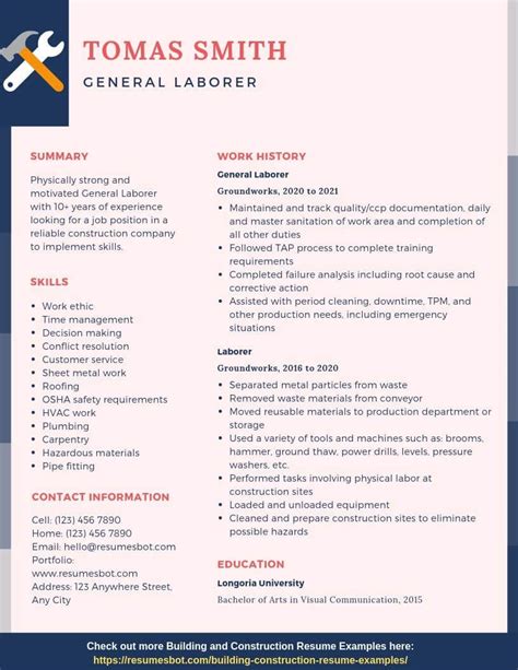 General Laborer Resume Samples & Templates [PDF+DOC] 2023 | RB | Resume examples, Resume, Resume ...