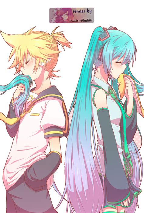 Hatsune Miku y Kagamine Len 2 by heartswithglitter on DeviantArt