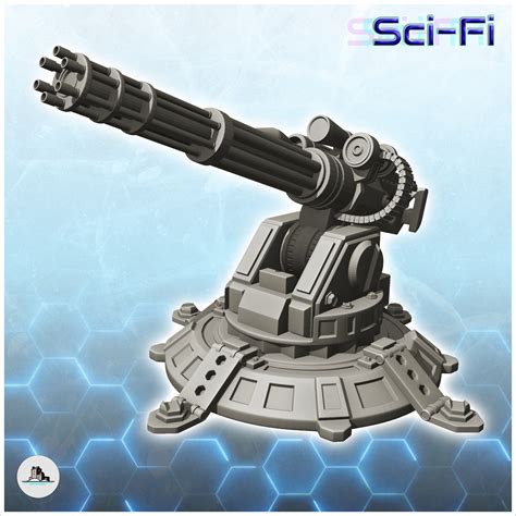 STL file Supercharged machine gun turret (1) - Future Sci-Fi SF Post ...