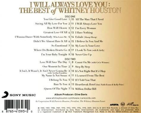 Whitney Houston: I Will Always Love You: The Best Of Whitney Houston ...