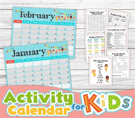 Activity Calendar for Kids - Etsy