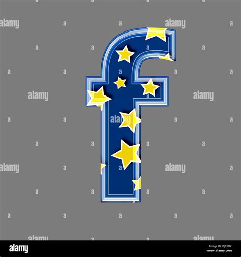 Three dimensional letter with star pattern - f Stock Photo - Alamy