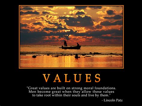 Motivational wallpaper on Values : Great values are built on strong moral foundation. – Dont ...