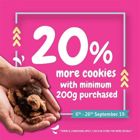 Famous Amos Singapore Get 20% more Cookies Promotion 6-26 Sep 2019 | Why Not Deals