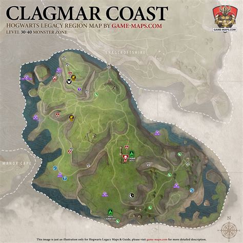 Clagmar Coast Map for Hogwarts Legacy