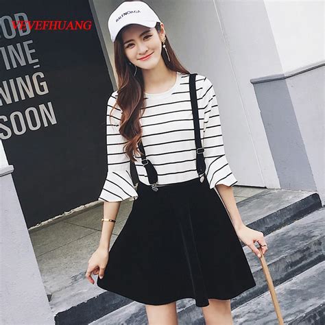 Fashion Korean College Style Velvet Suspender Skirt Autumn Winter Female Student Ulzzang Chic ...