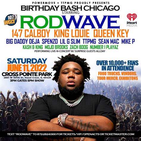 ROD WAVE "FOR THE FANS TOUR" W/ SPECIAL GUESTS PERFORMING LIVE N ...