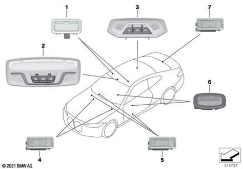 BMW 230i Interior reading light LED rear center - 63317910813 | Zeigler BMW, Orland Park IL