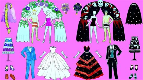 Paper Dolls Dress Up - Wedding Rapunzel and Vampire Costumes Paper Craft... in 2020 | Barbie ...