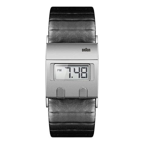 Braun Men's Quartz Watch with LCD Dial Digital Display and Black ...