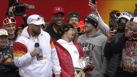 Watch Travis Kelce speech at Chiefs’ Super Bowl celebration | Kansas ...