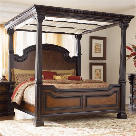 Grand Estates King Canopy Bed w/ Fluted Posts by Fairmont Designs - Baer's Furniture - Canopy Be ...