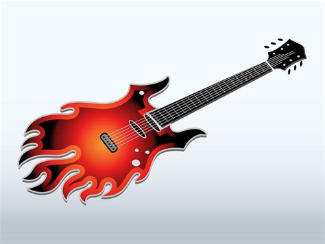 Flaming Electric Guitar Vector Art & Graphics | freevector.com