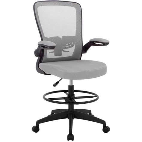 Drafting Chair Tall Office Chair Standing Desk Chair with Lumbar Support Height Adjustable ...