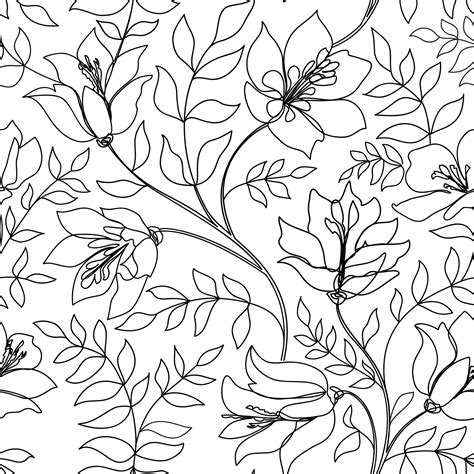 Flower Background Line Art Vector | Best Flower Site