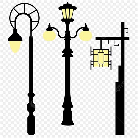 Street Lamp Post Clipart PNG Images, Cartoon Black Courtyard Street Lamp, Street Lamp, Cartoon ...