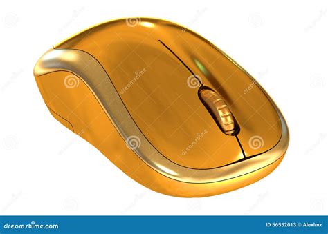 Wireless Golden Computer Mouse Closeup Stock Illustration ...