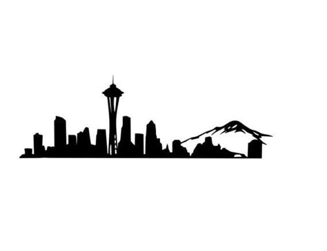 Seattle Skyline Outline | Seattle skyline outline, Seattle skyline ...