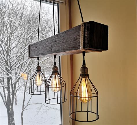 Rustic lighting - wood chandelier