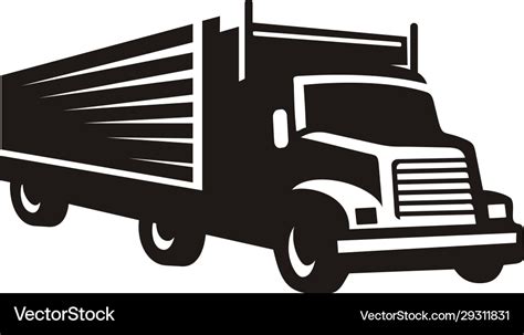 Container truck cargo transport silhouette logo Vector Image