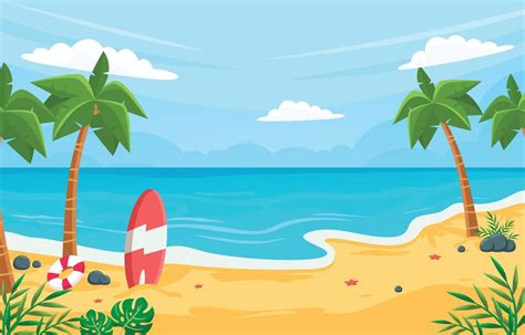 fondo de verano de vacaciones en la playa 7076104 Vector en Vecteezy