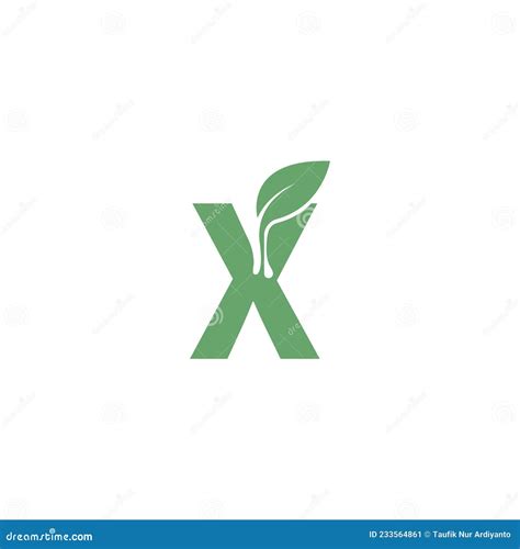 Letter X Icon Leaf Design Concept Template Stock Vector - Illustration ...