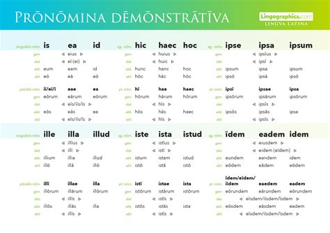 Latin Demonstrative Pronouns Declension – Lingographics