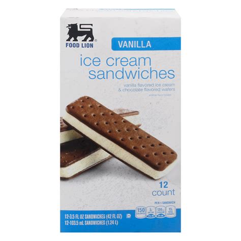 Save on Food Lion Ice Cream Sandwiches Vanilla - 12 ct Order Online ...