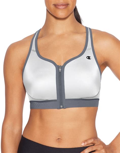 Champion - Champion Women The Absolute Zip Sports Bra, XS, White ...