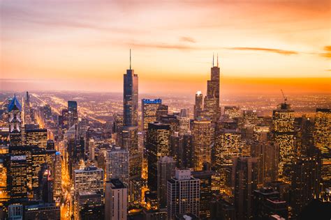 Chicago Wallpaper 4K, Cityscape, Skyline, Skyscrapers