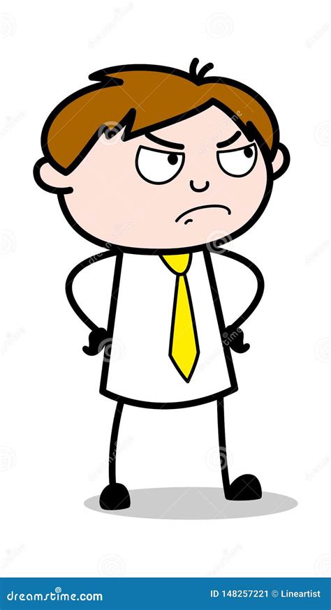 Rude Behavior - Office Salesman Employee Cartoon Vector Illustration Royalty-Free Stock ...